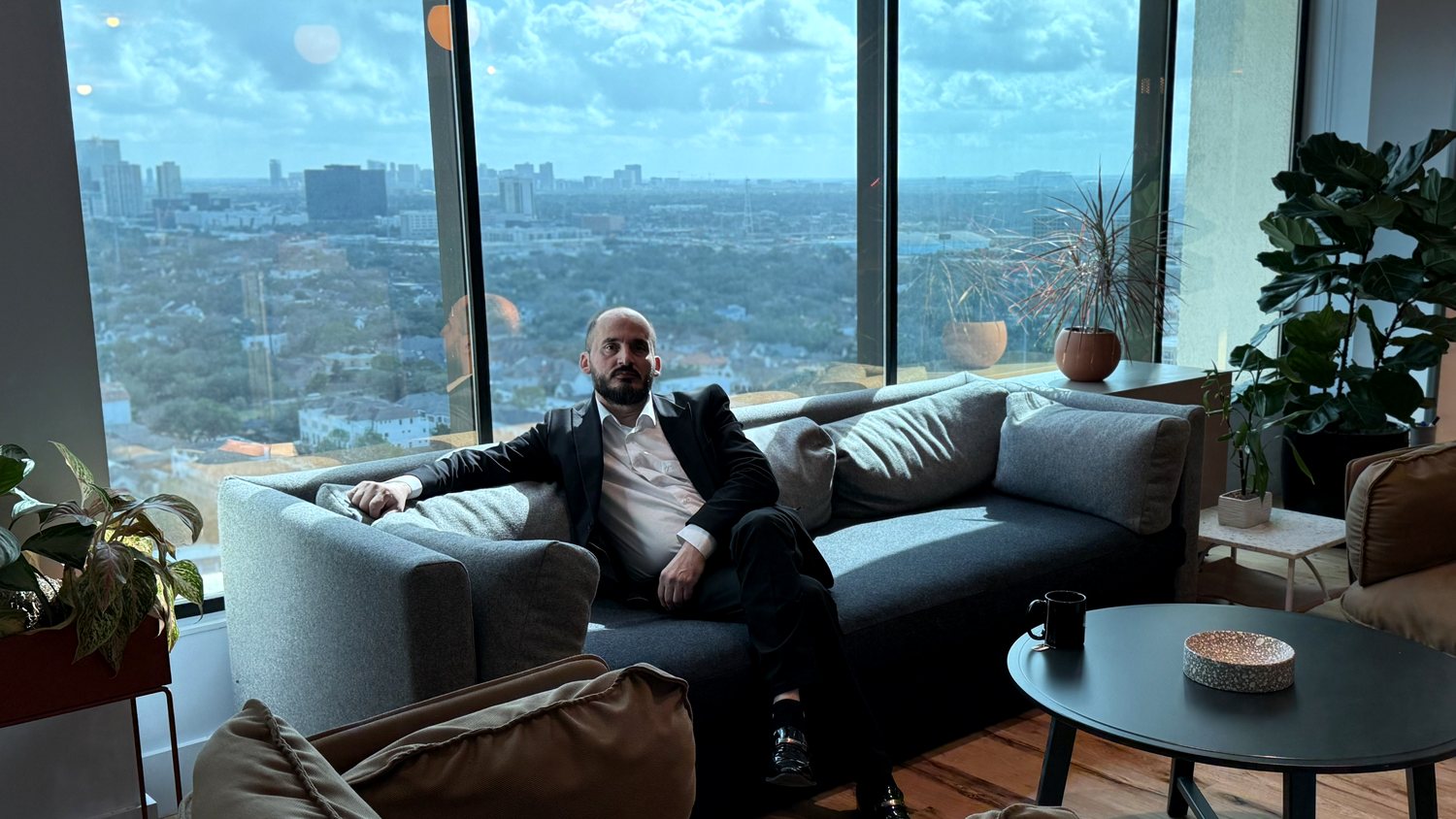 Nick Sadiku, founder of Sadiku Technologies, at the studio in Houston