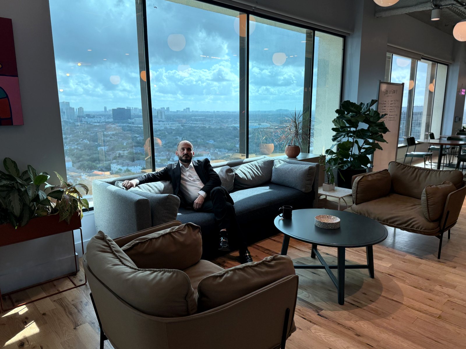The Sadiku Technologies studio in Houston, overlooking the city